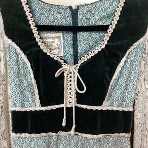 Gunne Sax Maxi Cotton Dress Vintage 1970's